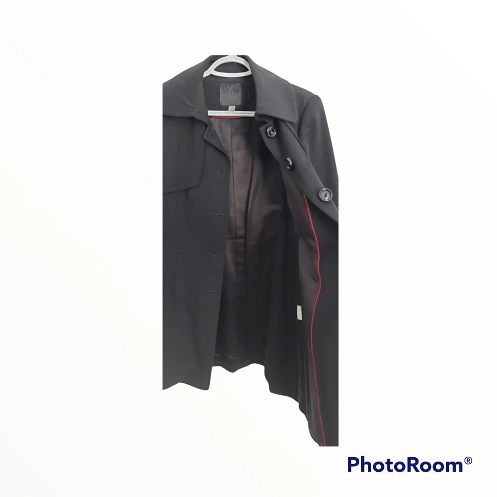 Black Trench coat 100% whool - Picture 5 of 9